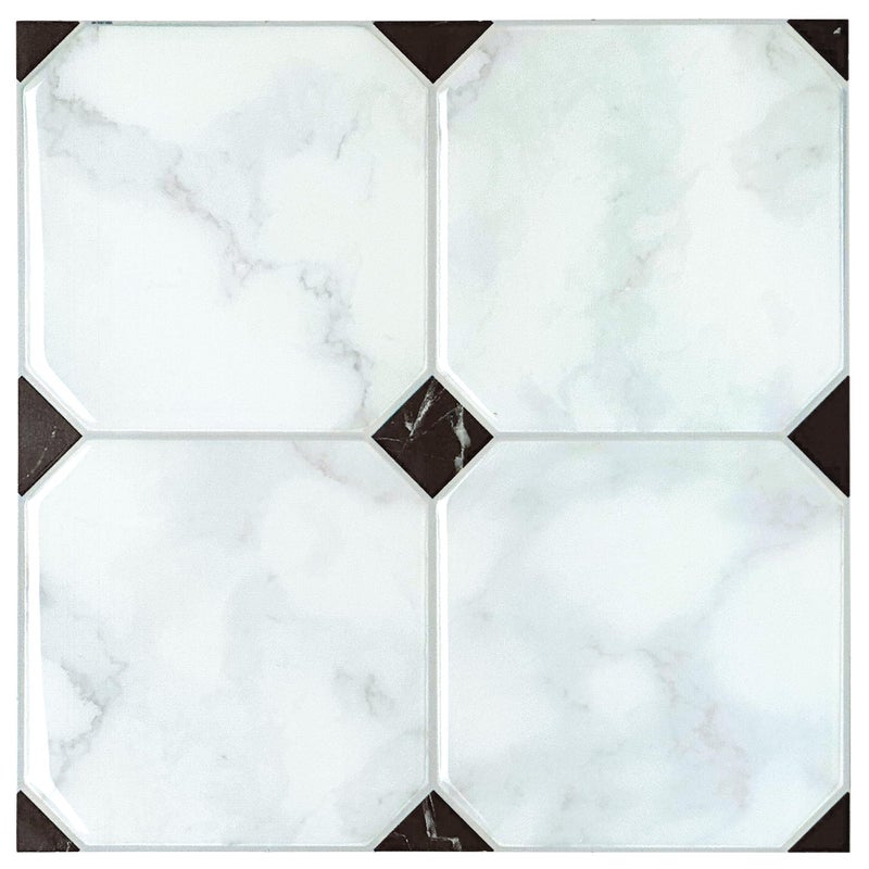 SMART TILES Peel and Stick Backsplash - 5 Sheets of 7,75"" x 7,75"" - 3D Adhesive Peel and Stick Tile Backsplash for Kitchen, Bathroom, Wall Tile, Checkered - Image 1